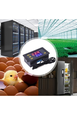 Dofolink Mini Sıcaklık Kontrolörü Modülü -55 C/+120 C, Sayısal Ekran, 0.1 C Hassasiyet, 10a Röle, 110-220vac/12-24vdc