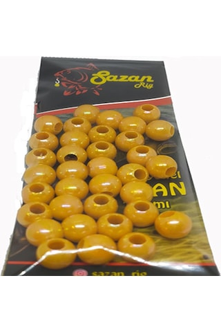 Sazan Dip Yemi Koyu Sarı Janjan Boncuk 11 Mm(Geniş Delik) 35 Adet