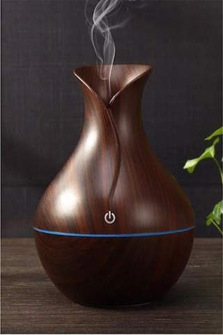 Humidifier Vazo Şekilli Ahşap  Difüzör Ultrasonik Buhardanlık Oda Hava Nemlendirici