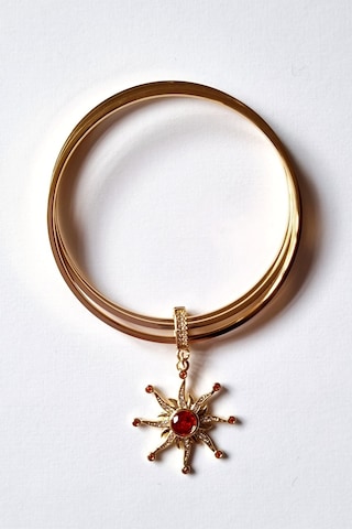 Ajda Bilezik Uyumlu Güneş Çelik Charm Altın