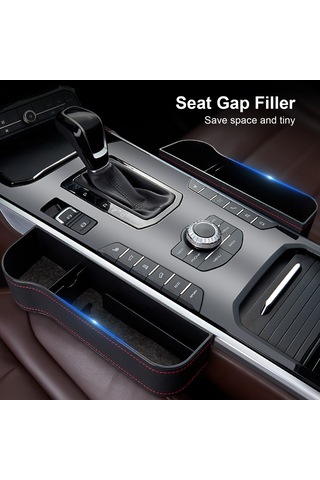 Yaozixa Araba Koltuk Aralığı Depolama Kutusu - Pu Deri Kaliteli, Usb Portlu, Telefon Anahtar Cüzdan Saklama, Bej Yolcu Tarafı