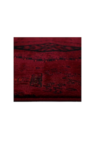 Afgan Türkmen Otantik Desenli Bordo Oturma Odası Salon Mutfak Halısı 5366a Zs72