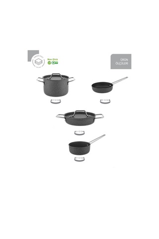 Hascevher Mini Chef Granit Oyuncak 6 Pcs Tencere Seti Granit Kaplamalı