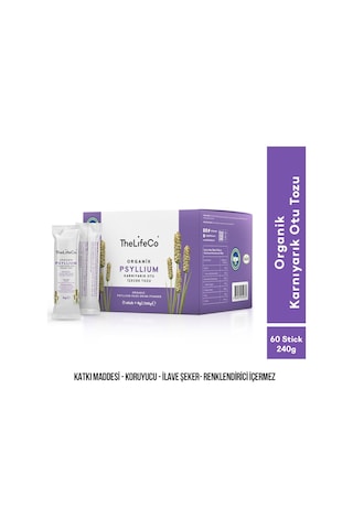 The LifeCo Organik Psyllium İçecek Tozu 240gr (4gr x 60 stick)