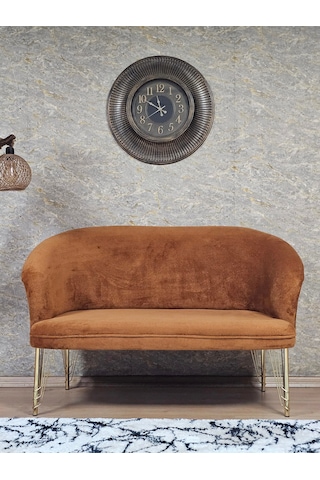 Zafir İkili Teddy Gold Kaplama Telli Ayak Çay Seti Koltuk İkili Berjer , Balkon, Salon, Ofis Kiremit