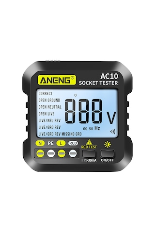 Konesam Aneng Ac10 Avrupa Tipi Prizi Test Cihazı - Polarite Ve Faz Testeri, Elektrik Kontrol Aleti Pil Dahil Değil