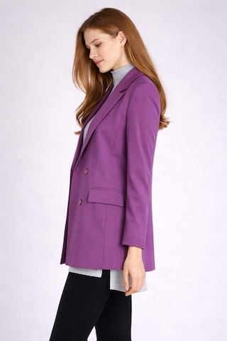 Alexander Gardi Alexandergardı Ekoseli Blazer Ceket B22-20401 Mor