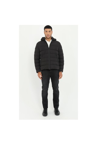 Dufy Erkek Slim Fit Kapüşonlu Siyah Mont-18160