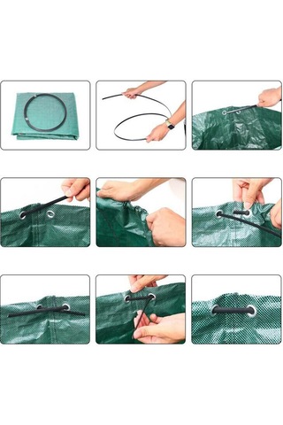 Symbee 60l Yeşil Bahçe Çöp Torbası - Dayanıklı, Katlanabilir, Ağır Hasar Taşıma, Bahçe Ve Çiftlik Kullanıma Uygun