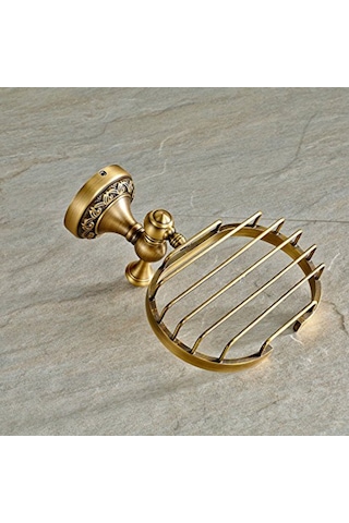 Lemestar Duvar Takılı Bronz Sabun Kutusu, Antik Tasarım, Pas Koruyucu, Banyo/odalar İçin, Kolay Kurulum, Kireçsiz Yuvarlak Tabla Kahverengi