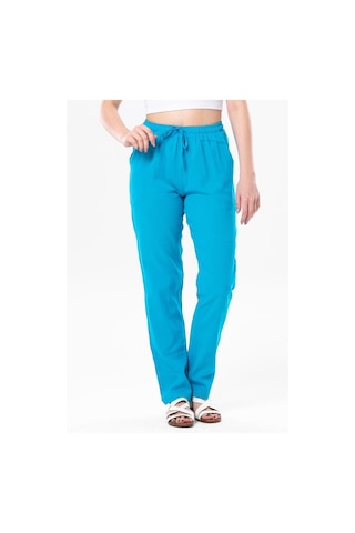 Eliş Şile Bezi Şile Bezi Çift Cepli Unisex Yazlık Pantolon Turkuaz Trkz-turkuaz Turkuaz