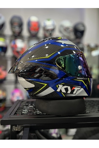 Kyt NZ-Race Carbon +1 Irıdyum Vizör Motosiklet Kaskı Mavi