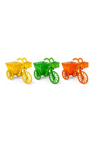 3 Lü Ahşap Bisiklet Saksılık Maket Seti 27x20 Cm Kendin Boya, Eğlen