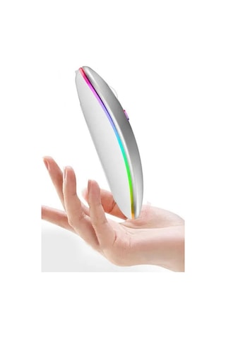 Şarjlı Rgb Işıklı Çift Modlu Kablosuz Mouse, Laptop, Tablet, Telefon, Tv Uyumlu Mouse Sessiz Diğer
