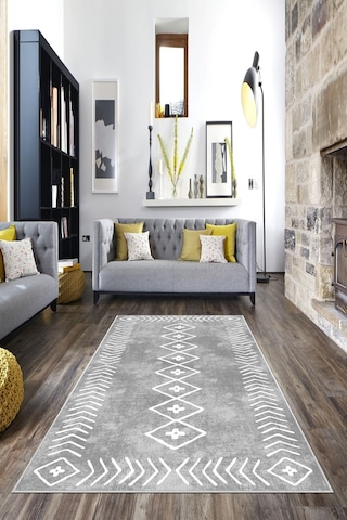 West Home Dijital Baskı Yıkanabilir Kaymaz Taban Leke Tutmaz Mutfak Halısı Salon Halısı Ve Yolluk Wh 375 Grey