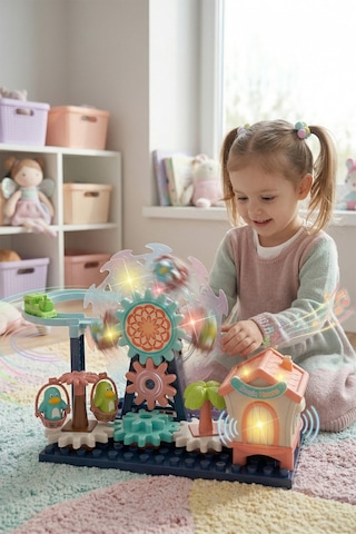 Ogi Mogi Toys Işıklı Ve Sesli Dönme Dolaplı Penguenli Lunapark Oyun Seti
