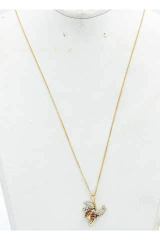 14 Ayar Altın Kolye-Uğur Böceği Model- 3.91Gm-46Cm