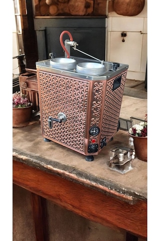 Elektrikli Bakır 1.sınıf Çay Kazanı 2 Demlik 25 Lt Kapasiteli