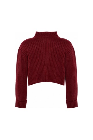 Maison Velora Kadın Bordo Basic Crop Yumuşak Dokulu Dik Yaka Triko Hırka-27aj001 Bordo 923043141 Bordo