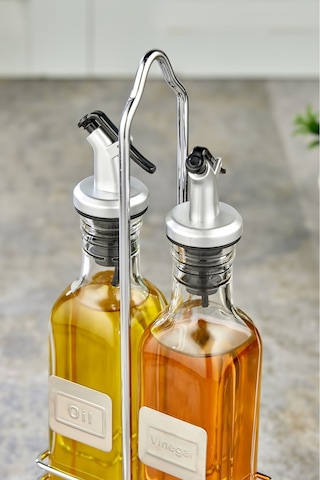 Cooker 2'li 250 Ml Cam Yağdanlık Sosluk Baharatlık Seti Şeffaf