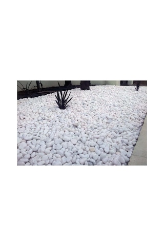 Ekodoğa Beyaz Dolomit Taş, 50 Kg, 2,5-4 Cm, Bahçe Taşı, Dekoratif Taş