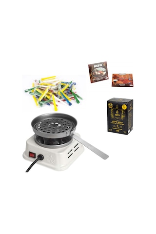Kefo Mini Kare Elektrikli Ocak+Kefo Gold Kömür+Sipsi+Folyo (405449486)