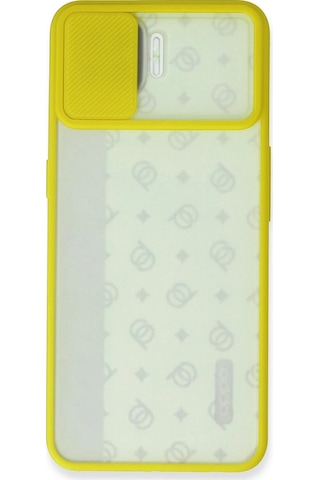 Newface Oppo Reno 4 Lite Kılıf Palm Buzlu Kamera Sürgülü Silikon Glblseme - 26 - Sarı