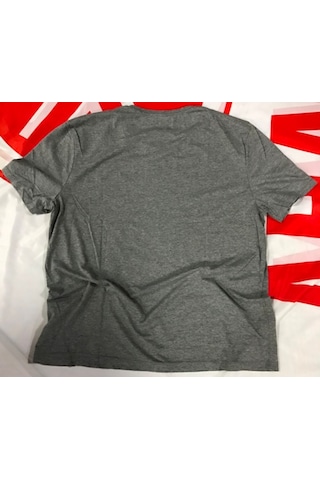 Triumph Tom Motor Resmi Baskılı Bisiklet Yaka Gri Tshirt
