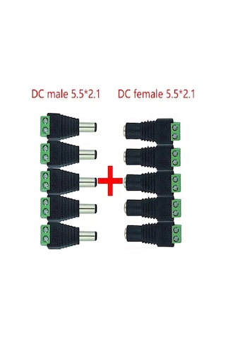 5 Set 2.1mm Dc Power Jak Dişi Erkek Fiş Adaptör Ucu Klemensli 5 Set 2.1mm Dc Power Jak Dişi Erkek Fiş Adaptör Ucu Klemensli