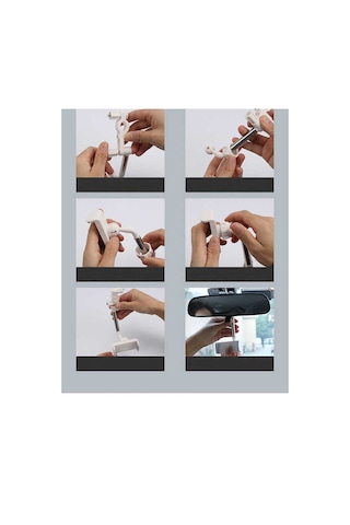 Kilifone - Araç Telefon Tutucu Lg-01 Dikiz Aynası Telefon Tutucu - Beyaz - T16781 Beyaz