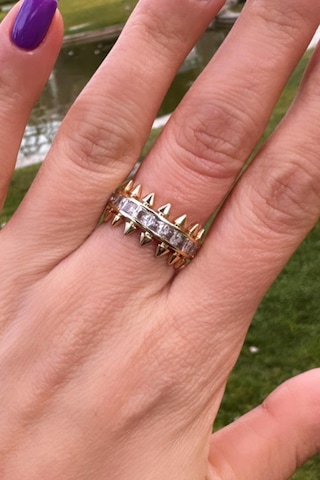 Baget Taşlı Sıralı Ayarlanabilir Tasarım Gold Yüzük Gold