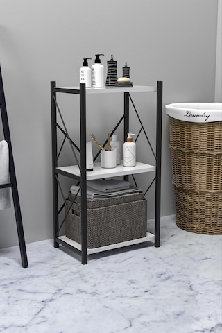 Venice Banyo Düzenleyici Banyo Dolabı Çok Amaçlı Dolap 3 Katlı Metal Mutfak Düzenleyici Beyaz