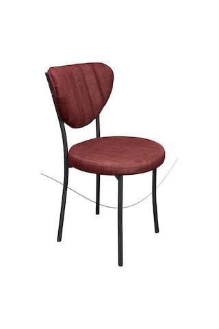 Nemeron Elit Mutfak Sandalyesi Keten Kumaş Metal Sandalye Silinebilir Kafe Salon Sandalyesi - Kırmızı Kırmızı