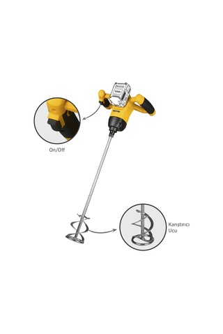 Rtrmax RTX1882B Şarjlı Boya ve Harç Karıştırıcı - Akü Hariç