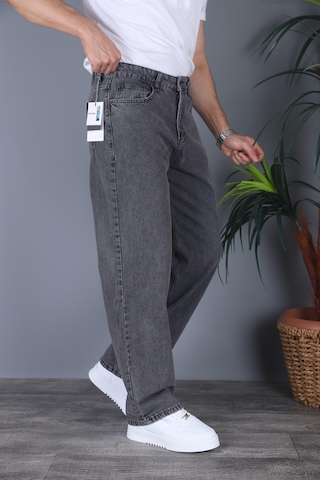 Felvıno Erkek Yıkamalı Baggy Bol Kesim Kot Pantolon Antrasit