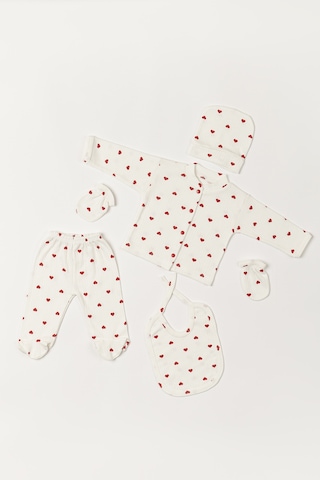 Webombinoo 5 Parca Hastane Çıkışı Zıbın Set Yeni Doğan Fitilli Çok Renkli