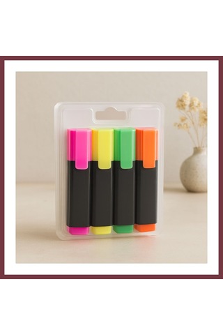 Storeşahin Fosforlu Kalem 4'lü Set Turuncu, Yeşil, Sarı, Pembe Shn0720 Sarı - Pembe