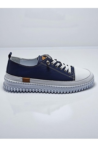 Cem Pekşen Be Fast One C-120 Kadın Günlük Deri Comfort Sneaker Beyaz - Lacivert