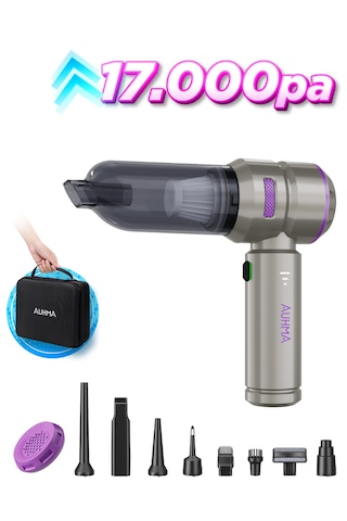 Auhma Ahv-02 17000pa Kablosuz Taşınabilir Araç İçi Süpürgesi Mor