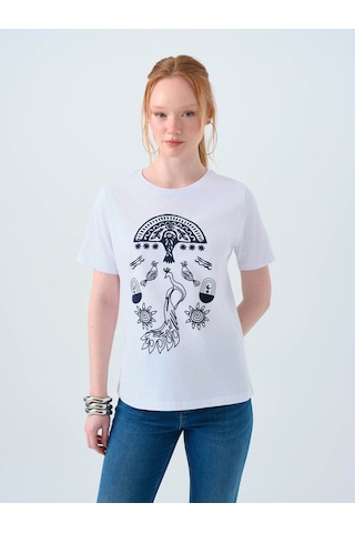 Loft Beyaz Kadın T-shirt Lf2039547 Beyaz