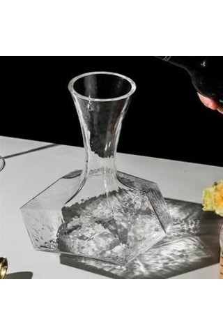 1 Adet Moda Ev Eğimli Ağız Dekanter Şarap Konteyner Mutfak Bar