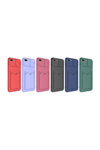 Goocamp Apple iPhone Uyumlu 7 Plus Kılıf Kartix Kapak - Lila Lila
