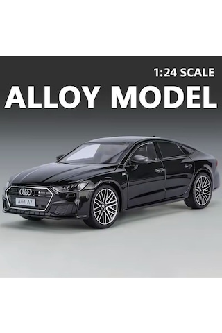 Scowetto Audi A7 Araba Siyah 1:24 Diecast Metal Model Araba Koleksiyon Araba 21 Cm Oyuncak Araba