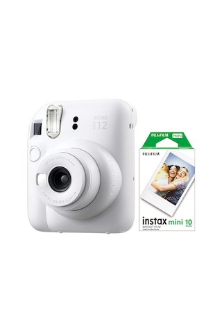 Fujifilm Instax Mini 12 Fotoğraf Makinesi + 10'lu Mini Film Beyaz