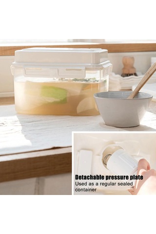 5l Turşu Kimchi Kapları Basın Plakası Sızdırmaz Hava Geçirmez Pp Saklama Kabı Saplı