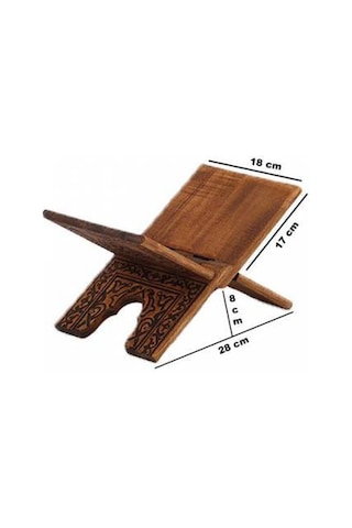 Ahşap Rahle Selçuklu Yakma Desenli - Mini - 35cm