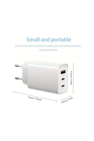 Xuweiwei 65w Gan Şarj Cihazı 2si 1 Arada 15m Kablo Hızlı Duvar Şarj Aleti Macbook İphone Samsung Dell İpad Uyumlu Altın