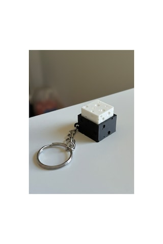 Peynir Desenli Mekanik Switch Clicker Anahtarlık - Stres Atıcı Fidget Oyuncak Siyah