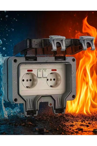 Dış Mekan 2'li Priz, 2 Akım Koruma Anahtarlı Ip 66 Akım Korumalı Priz