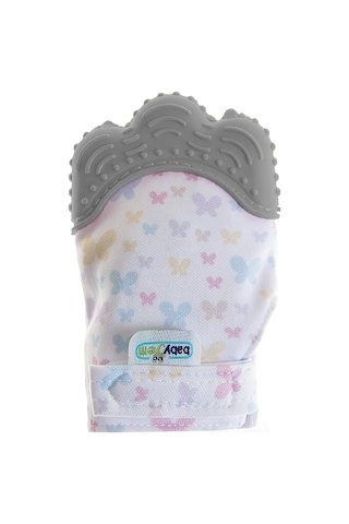 Babyjem Bebek Diş Kaşıyıcı Eldiveni Kelebek Gri